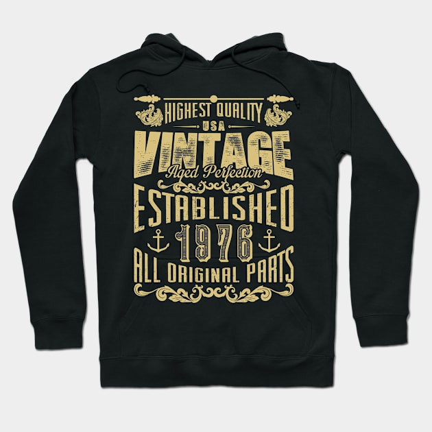 Highest quality USA vintage aged perfection established 1976, All original parts! Hoodie by variantees